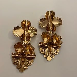 gold statement earrings